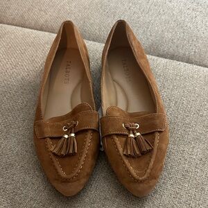 Talbots Tan Suede Tassel Loafers New 7.5
